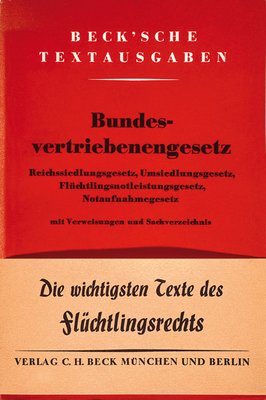 Textausgabe des Bundesvertriebenengesetzes, 1953.