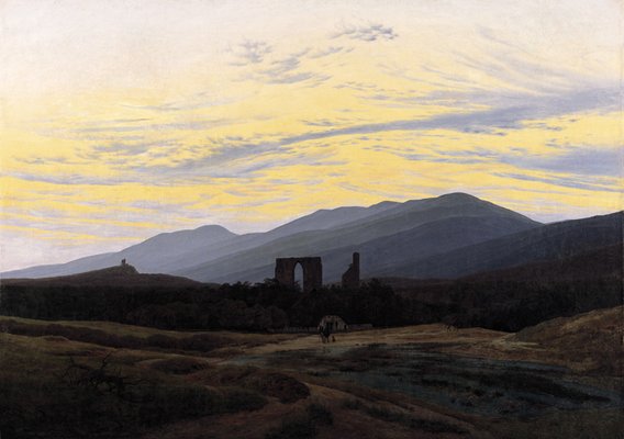 Caspar David Friedrich: Die Ruine Eldena im Riesengebirge, um 1830-1834, Öl auf Leinwand. 