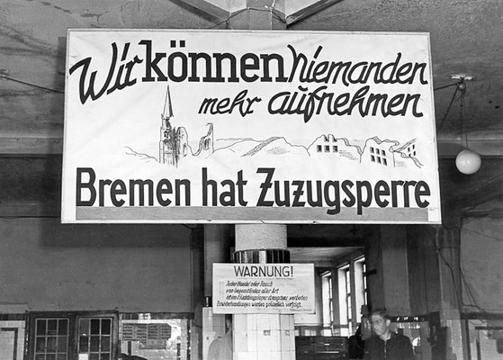 Zuzugssperre für Bremen, 1946.