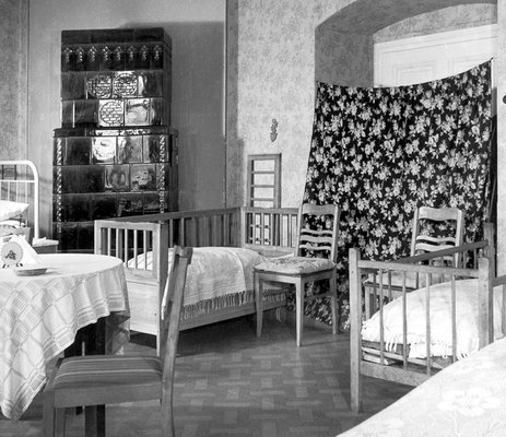 Abgeteilter Wohnraum für "Umsiedler", 1947. 