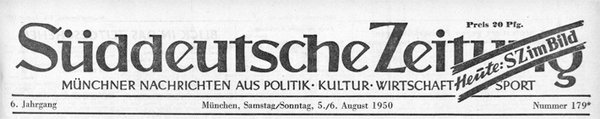  © Süddeutsche Zeitung vom 5./6. August 1950 Zeitungsabteilung der Staatsbibliothek zu Berlin - Preußischer Kulturbesitz